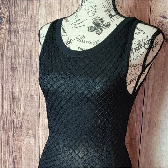 VINTAGE Alaïa Alaia Paris Black Fit and Flare Knit Dress, Sz 40FR / US 8 - Picture 4 of 16